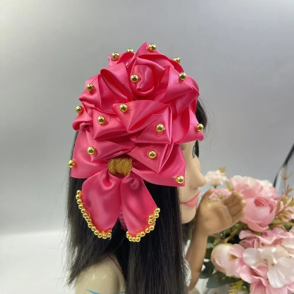 Hair Band Hand-made Hair Accessories For Girls Pink 4 in Wide